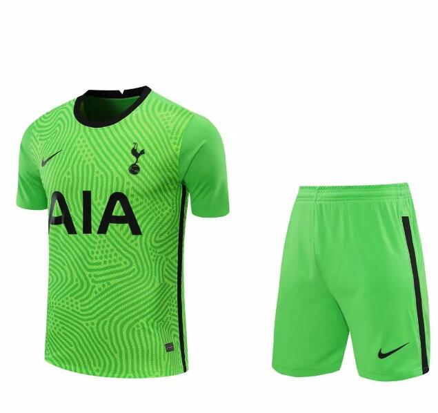 Tottenham Hotspur Goalkeeper Green Soccer Jersey Kits (Shirt+Shorts) 2020/21